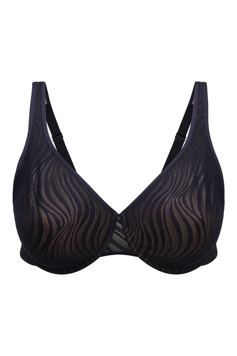 24/7® Classic Underwire Unlined Lace Minimizer Bra, Alternate, color, BLACK