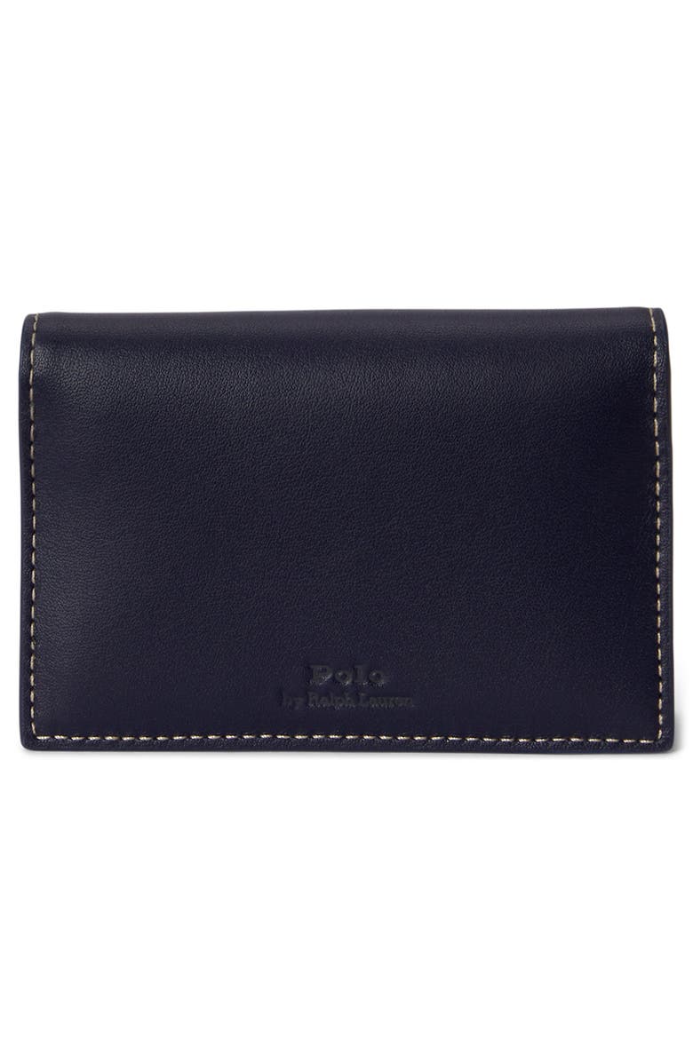 Polo Ralph Lauren Polo Bear Leather Bifold Card Case, Alternate, color, Newport Navy