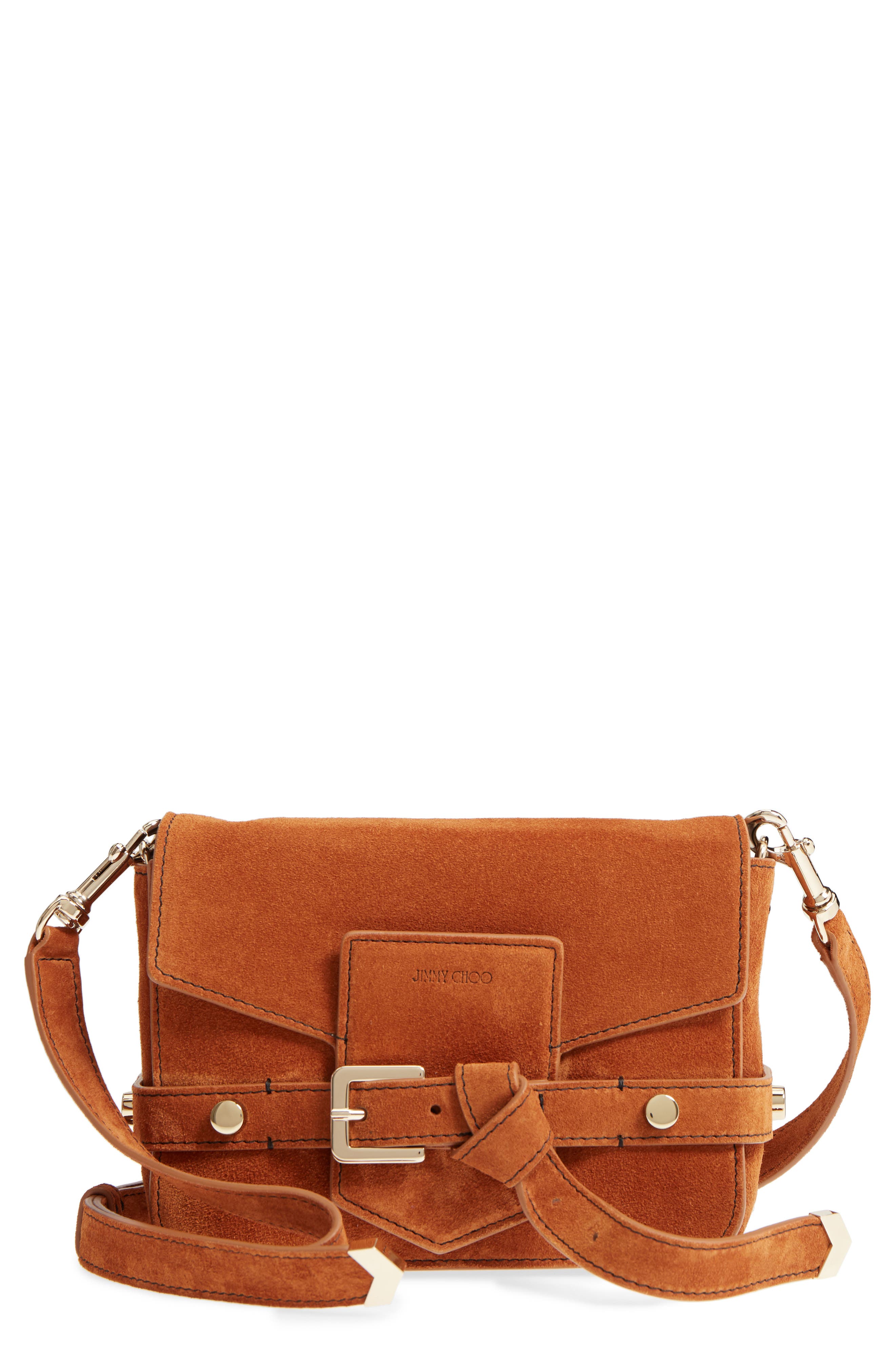 Jimmy Choo Lexi Suede Crossbody Bag, Main, color, 