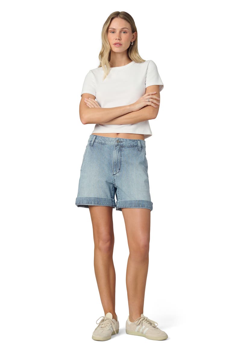 The Cuffed Trouser Shorts, Alternate, color, RAILROAD