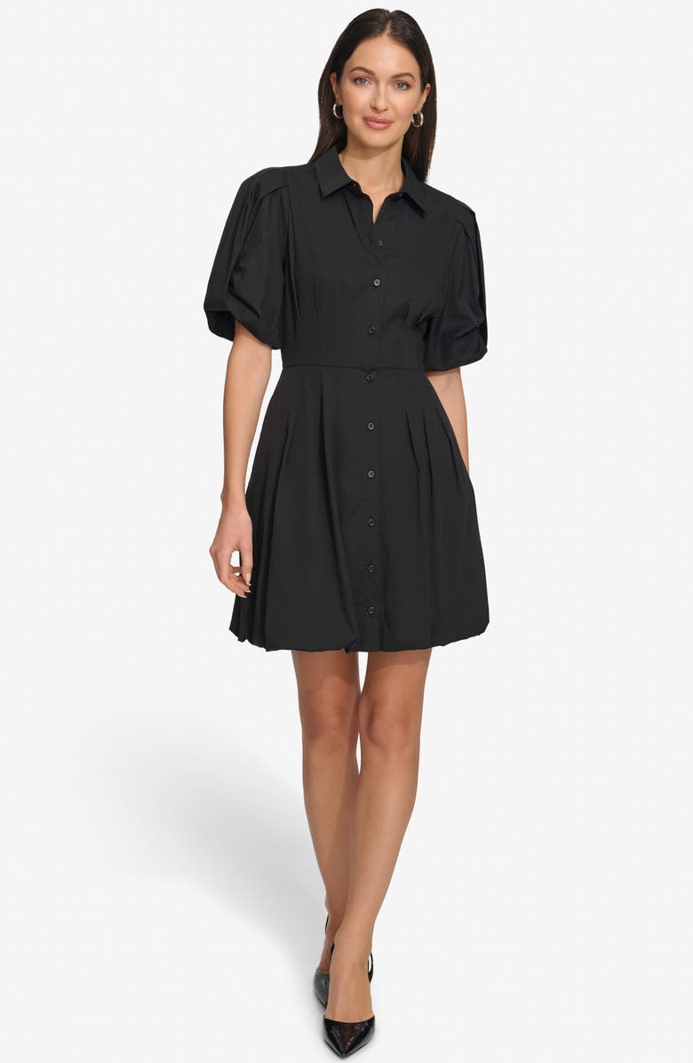 DKNY Puff Sleeve Mini Shirtdress, Alternate, color, 