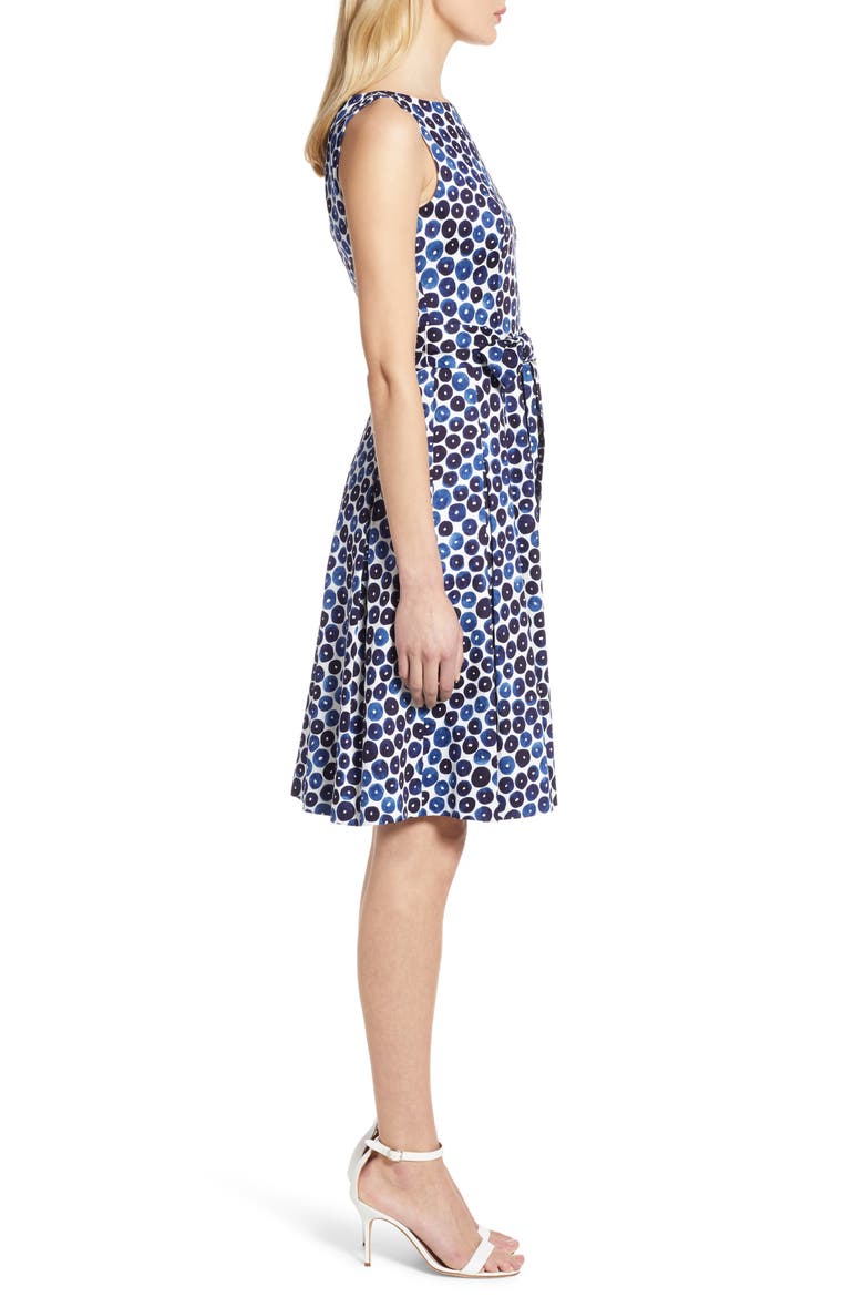 Neroli Print Fit & Flare Dress, Alternate, color, WHITE/ DISTANT MOUNTAIN COMBO