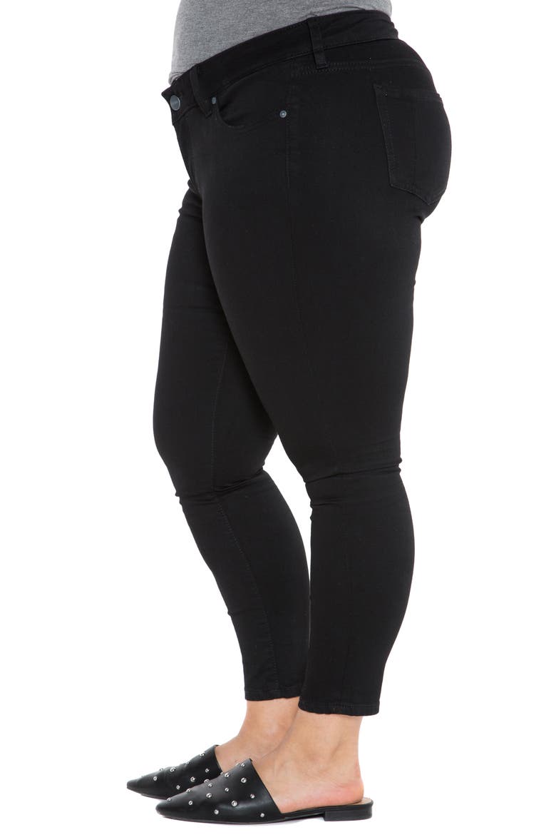 High Waist Ankle Skinny Jeans, Alternate, color, BLACK