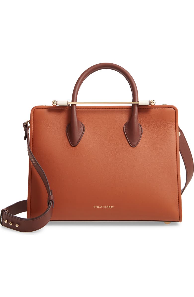 Strathberry Tricolor Midi Leather Tote, Main, color,