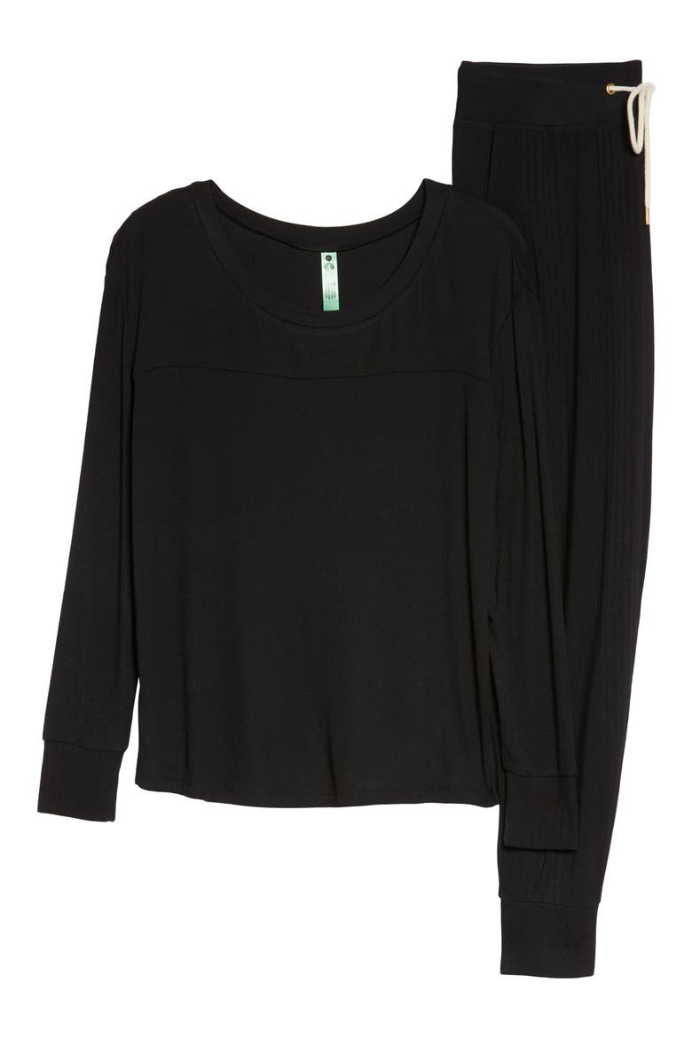 Lounge Tee & Pants, Alternate, color, BLACK