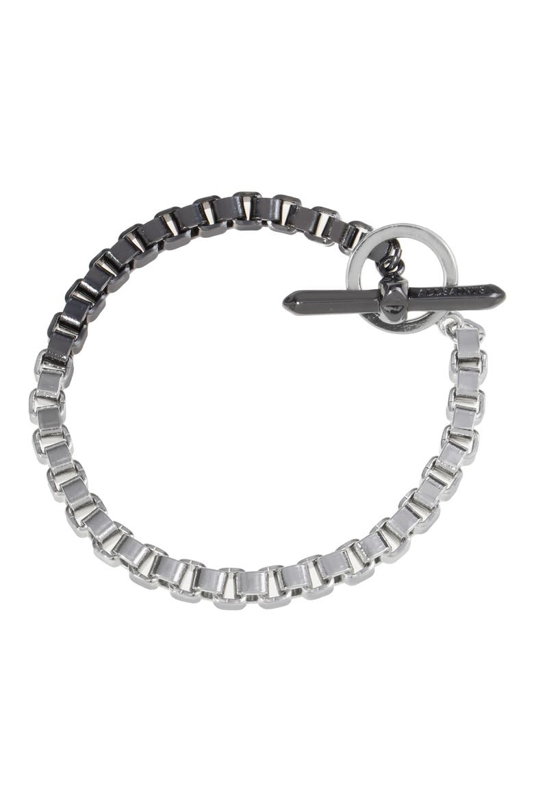 Ombré Box Chain Bracelet, Main, color, TWO TONE