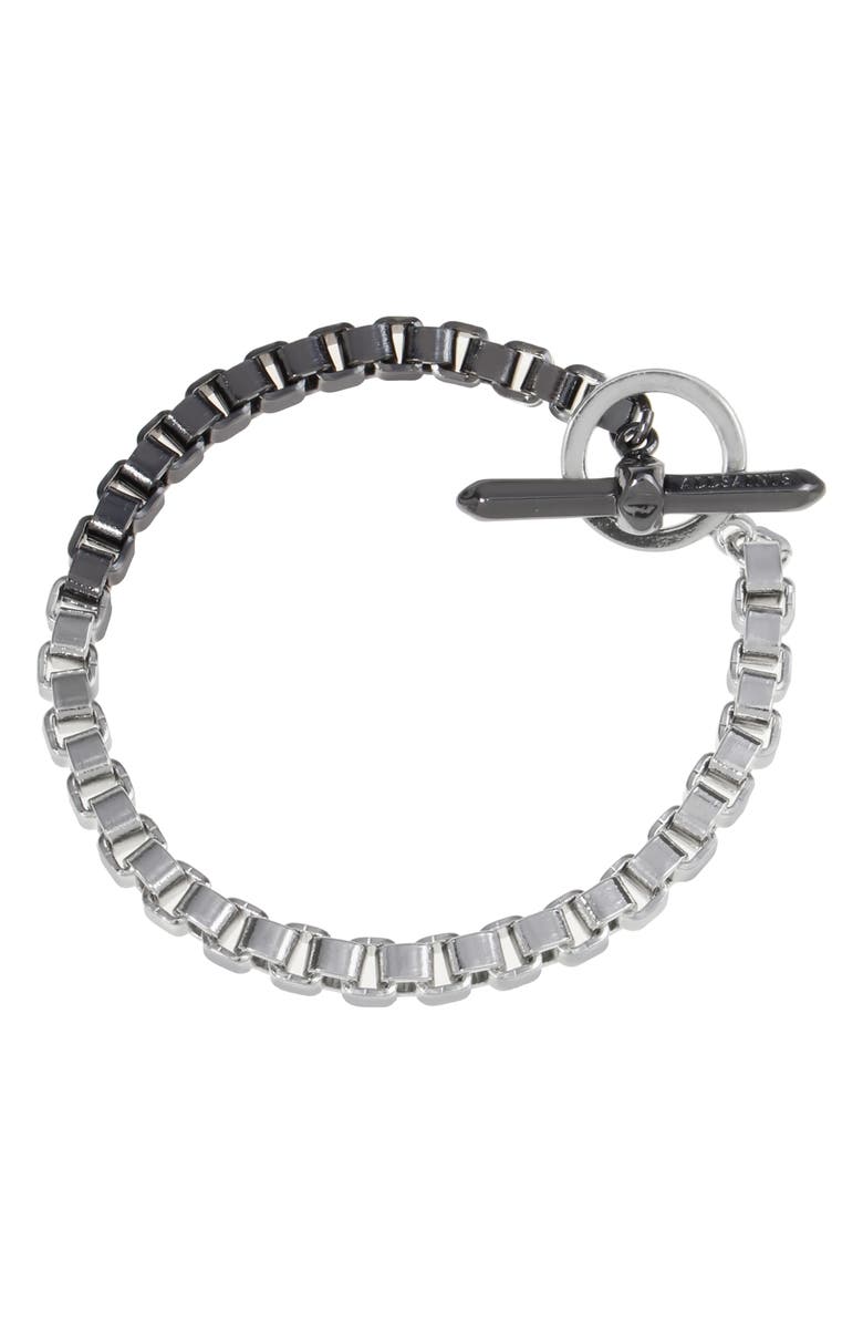 AllSaints Ombré Box Chain Bracelet, Main, color, Two Tone