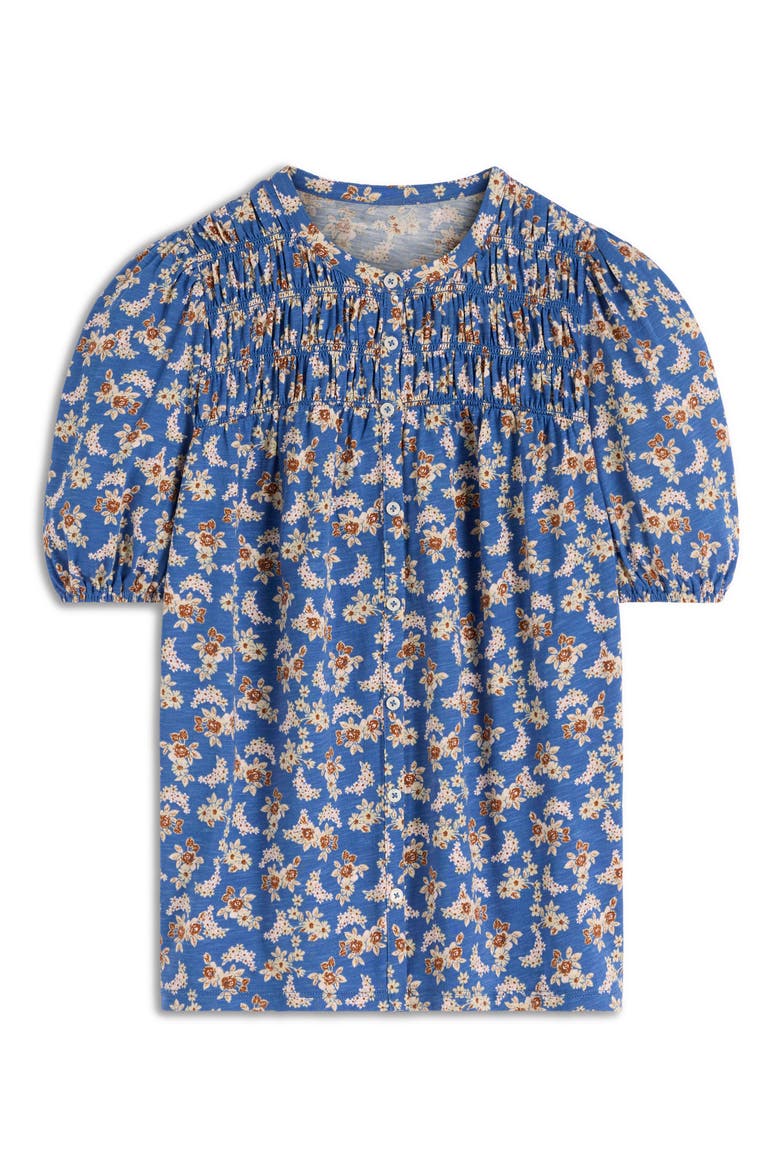 Mya Floral Smock Button-Up Shirt, Alternate, color, TRUE NAVY DAINTY BLOOMS