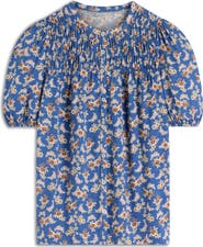 Boden Mya Floral Smock Button-Up Shirt