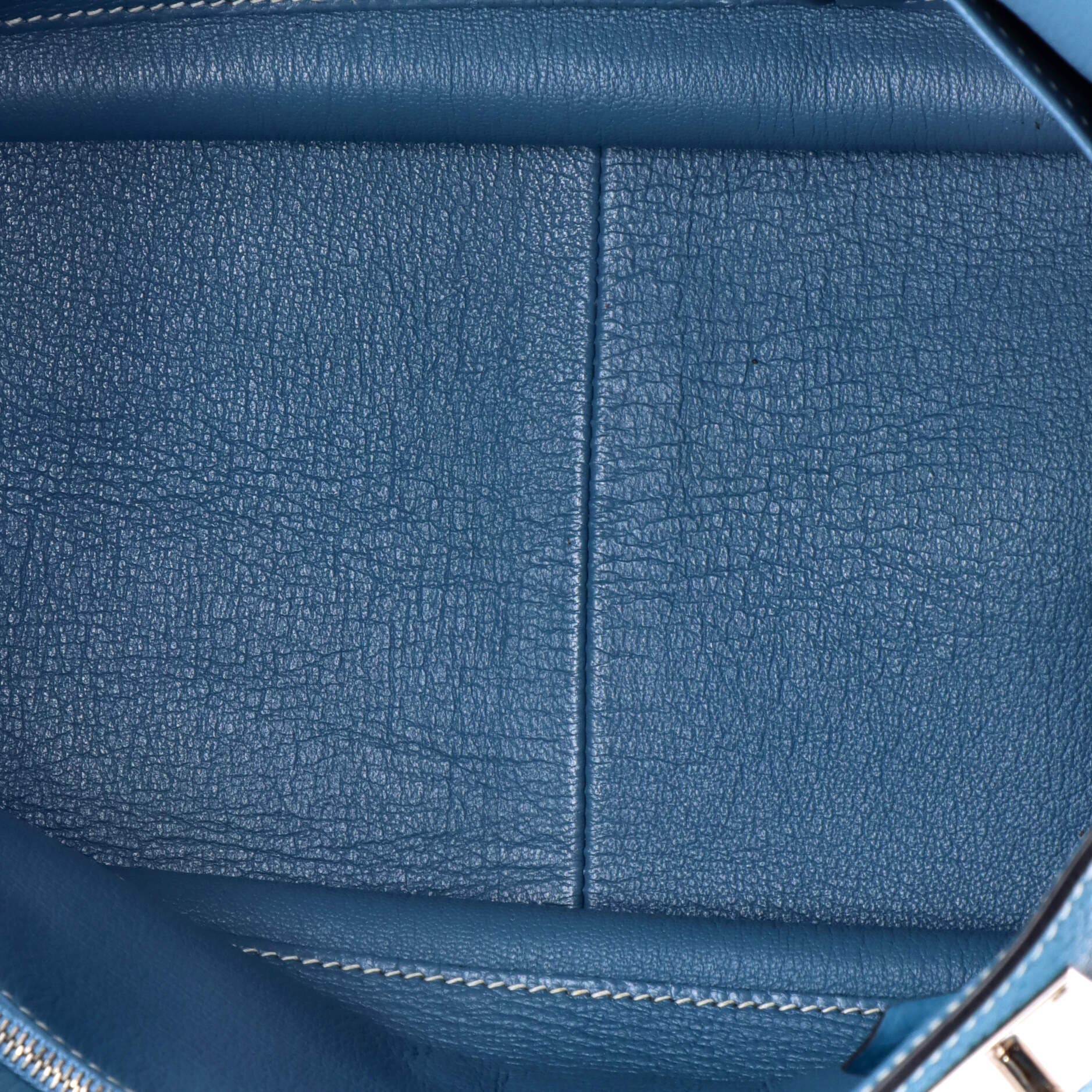 Pre-Owned Hermes Jypsiere Bag Clemence 34, Alternate, color, Bleu Jean