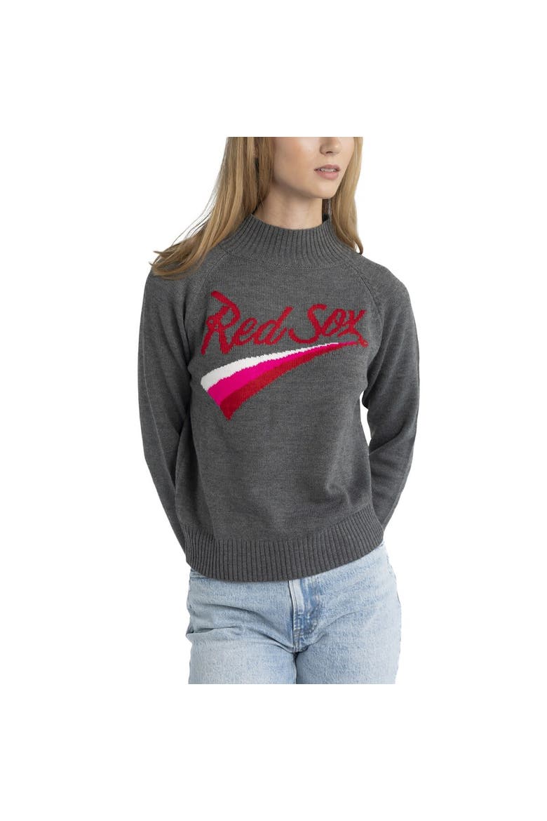 Women's Lusso  Gray Boston Red Sox Serena Raglan Pullover Sweater, Alternate, color, Gray