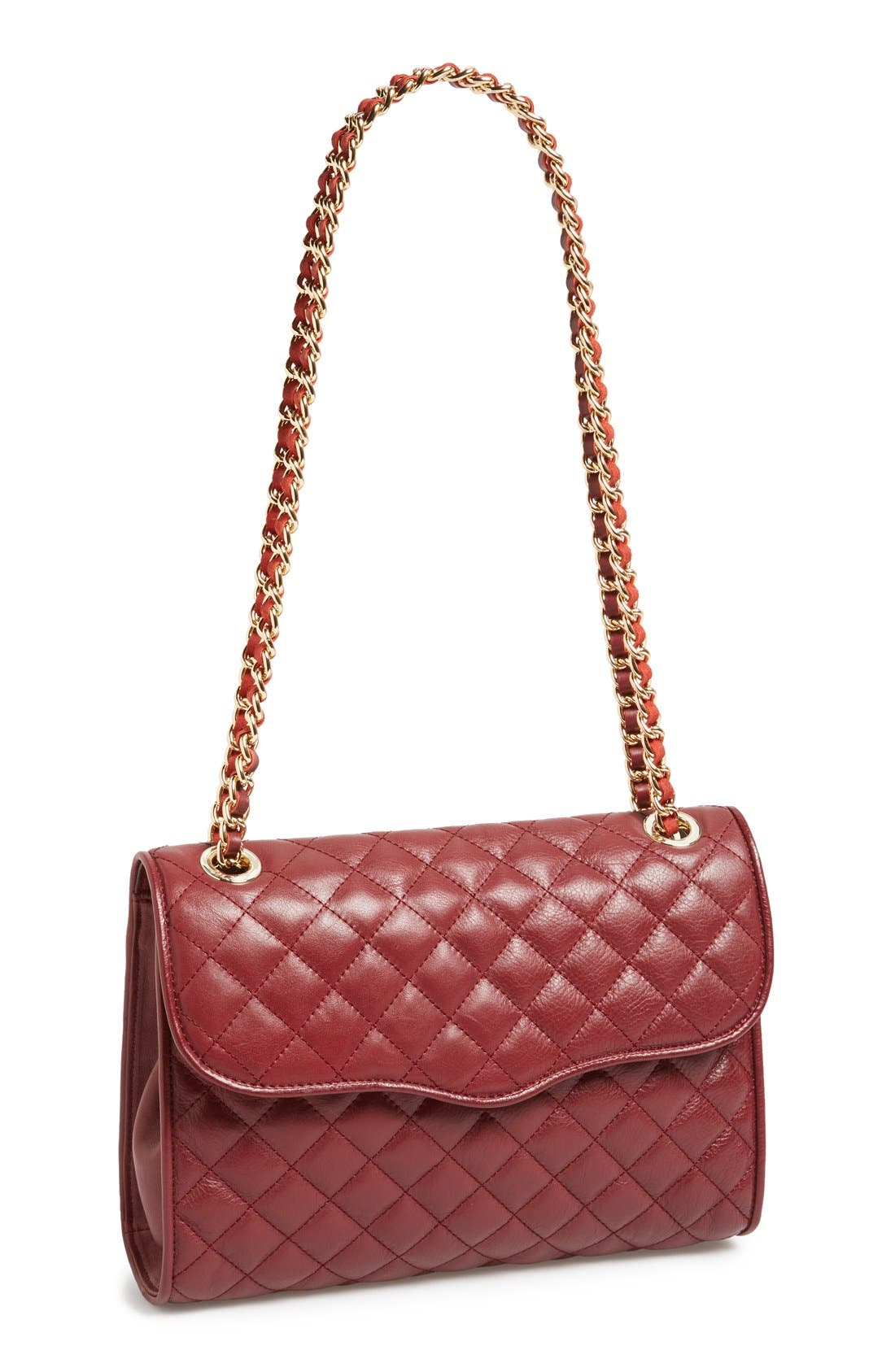 'Quilted Affair' Shoulder Bag, Main, color, BURGUNDY