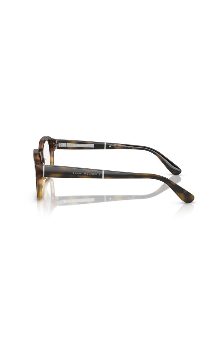 Brunello Cucinelli 53mm Rectangle optical glasses, Alternate, color, Tortoise