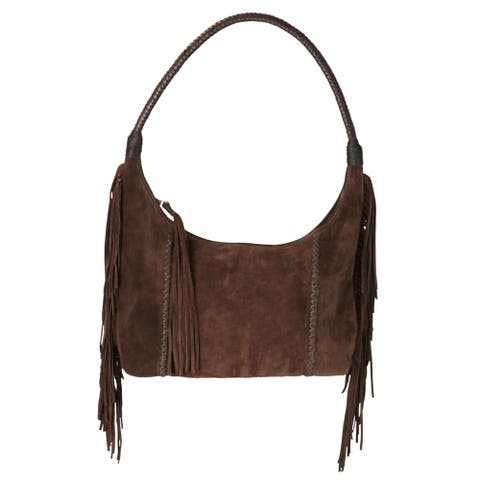 Fringe Suede Hobo Bag