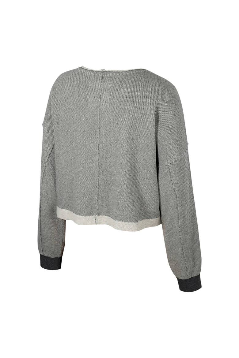 Women's Colosseum Charcoal Ohio State Buckeyes Magnum Scoop Neck Cropped Pullover Sweatshirt, Alternate, color, Charcoal