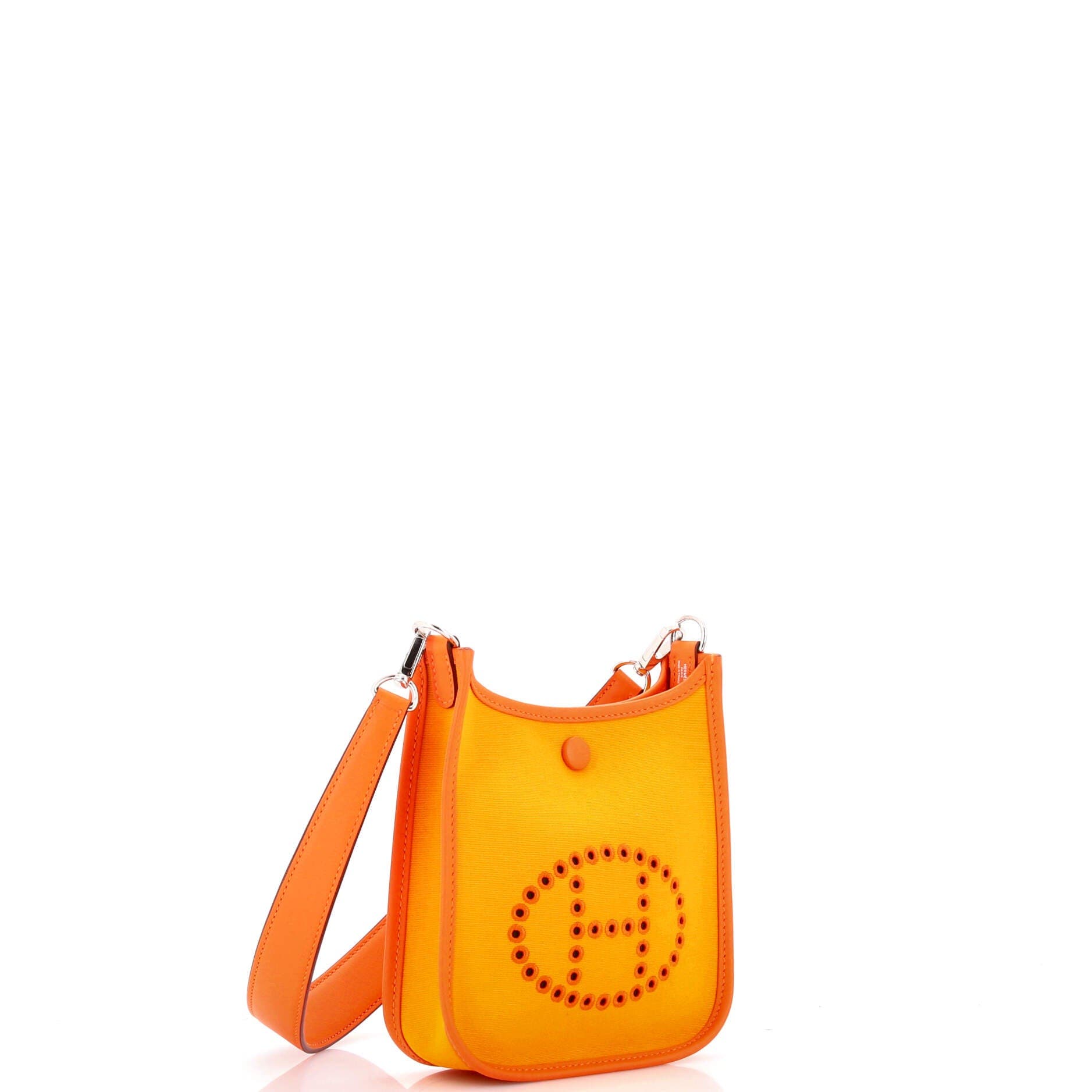 Pre-Owned Hermes Neo Evelyne Bag Toile and Leather TPM, Alternate, color, Orange Minium