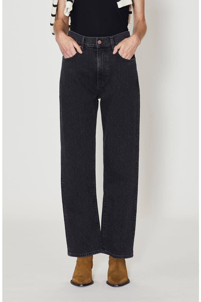 Indy High Waist Easy Bow Leg Jeans, Main, color, FADE TO BLACK