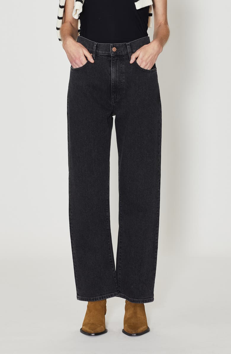 LE JEAN Indy High Waist Easy Bow Leg Jeans, Main, color, Fade To Black