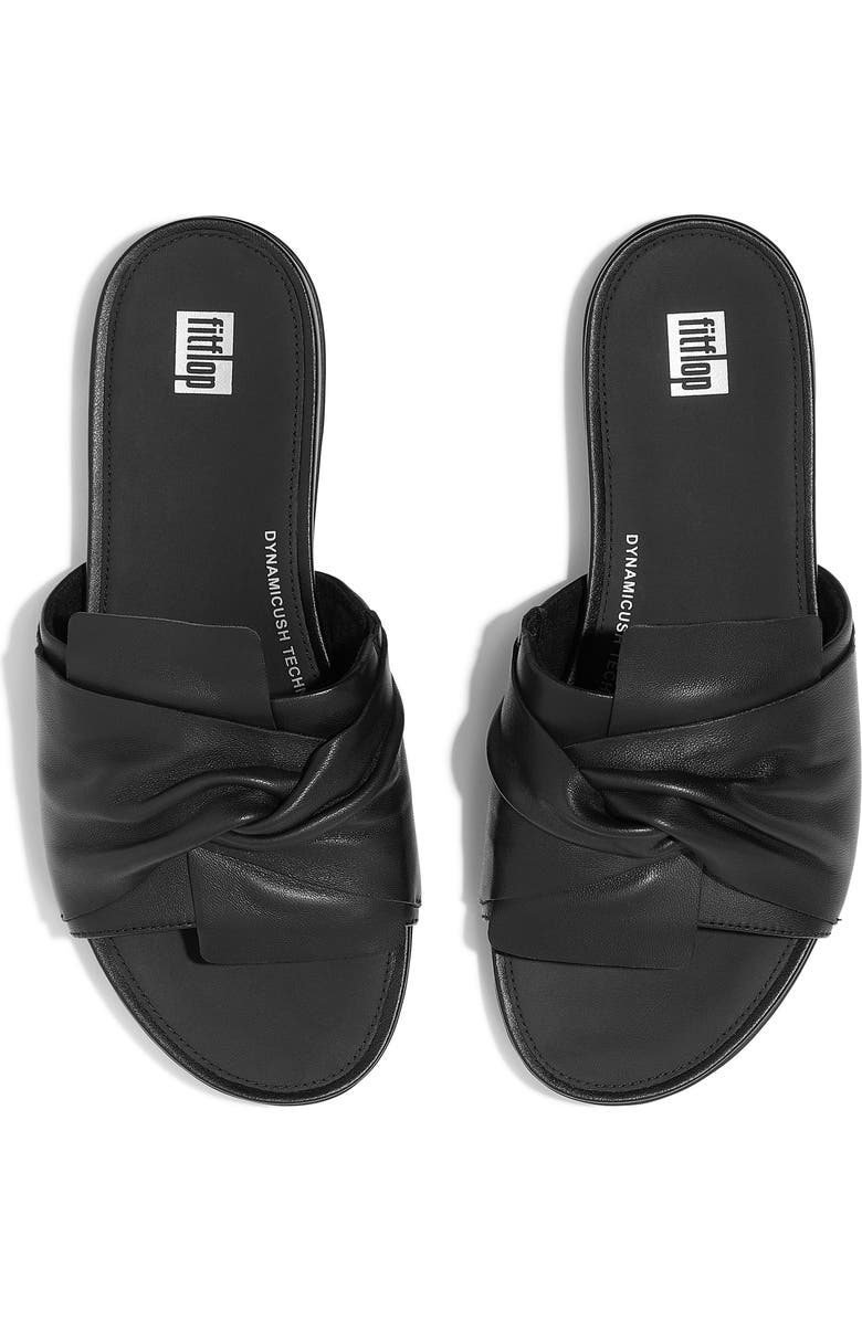 FitFlop Gracie Soft Twist Slide Sandal, Alternate, color, All Black