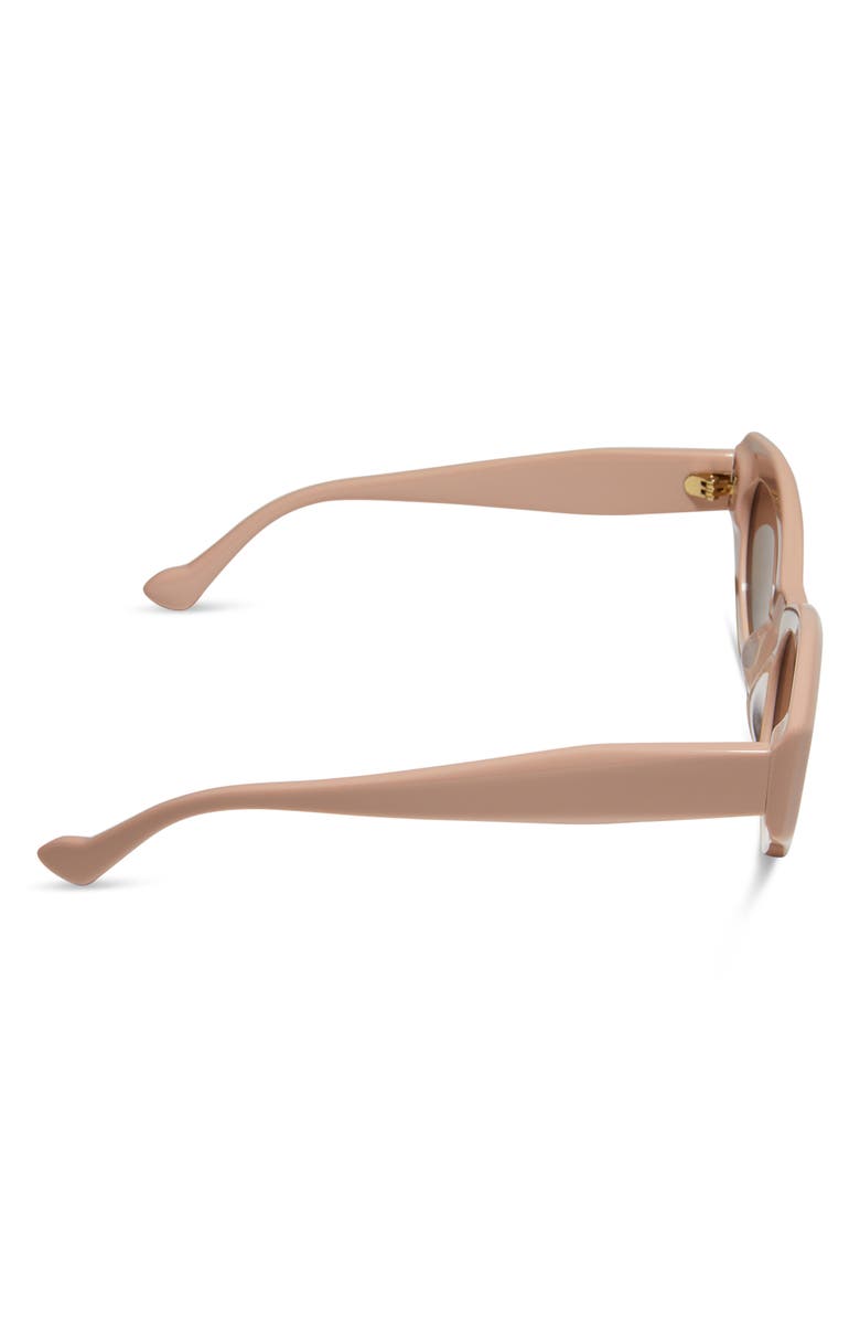 DIFF 52mm Margot Faceted Oval Sunglasses, Alternate, color, Nude Brown