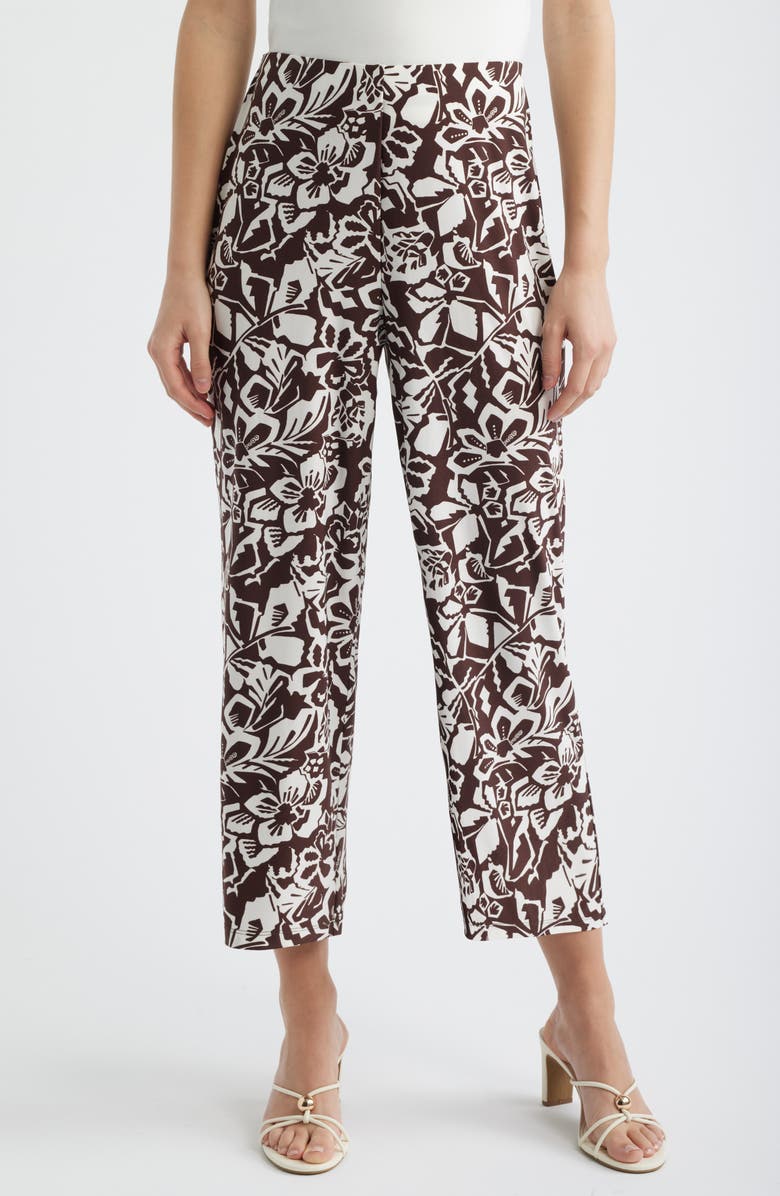 AK ANNE KLEIN Print Knit Crop Wide Leg Pants, Main, color, 