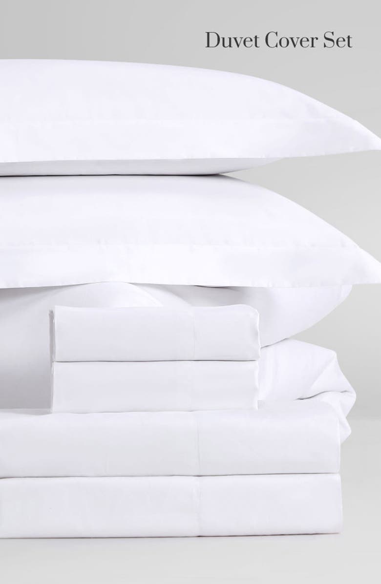 Pure Parima 500 Thread Count Egyptian Cotton Sateen Ultra Sateen 3-Piece Duvet Cover Set, Alternate, color, White