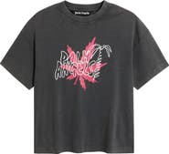 Palm Angels Palm Leaf Regular Fit Graphic T-Shirt