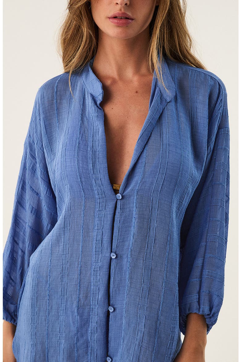 Yana Long Sleeve Cover-Up Tunic, Alternate, color, BLUE