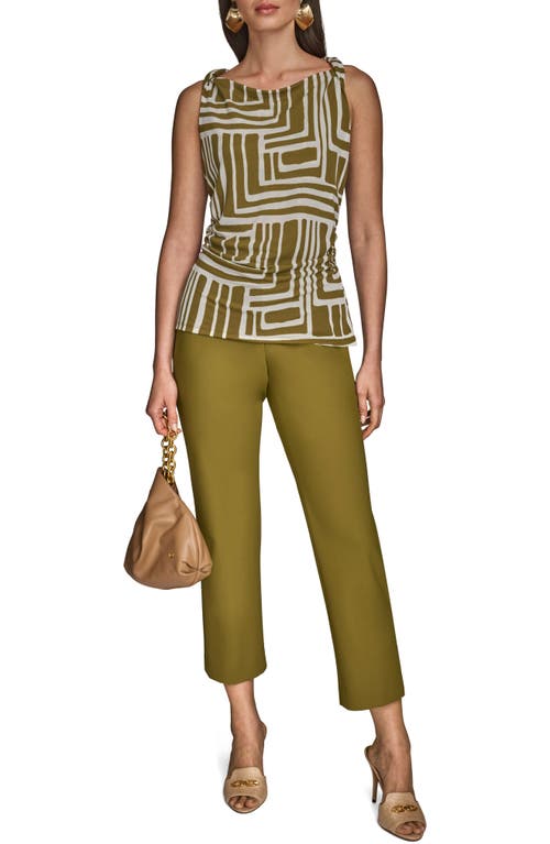 Donna Karan New York Twist Strap Ruched Tank In Green