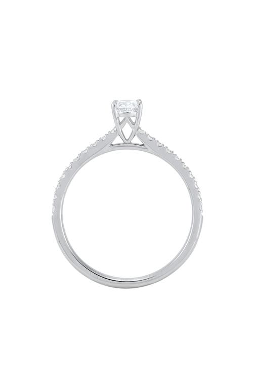 Frankie & Zoe 10k White Gold Oval Lab Grown Diamond Solitaire Ring In Gold