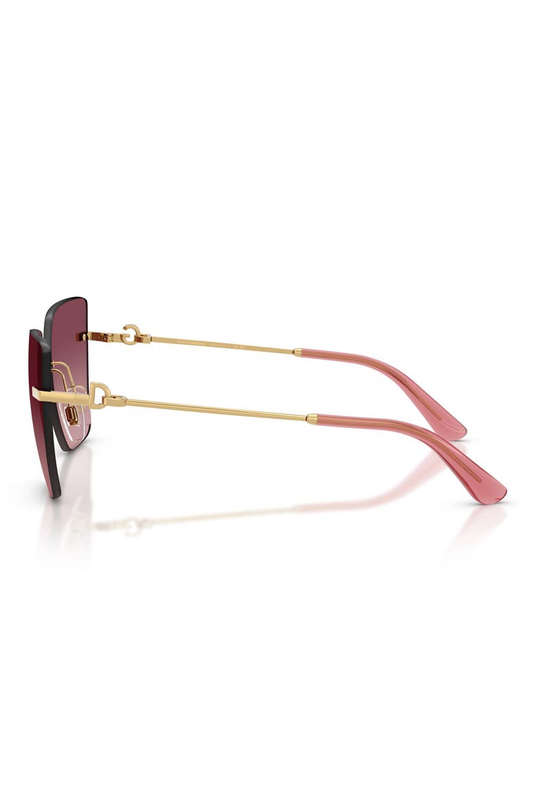 62mm Oversize Gradient Cat Eye Sunglasses, Alternate, color, GOLD / LIGHT PINK