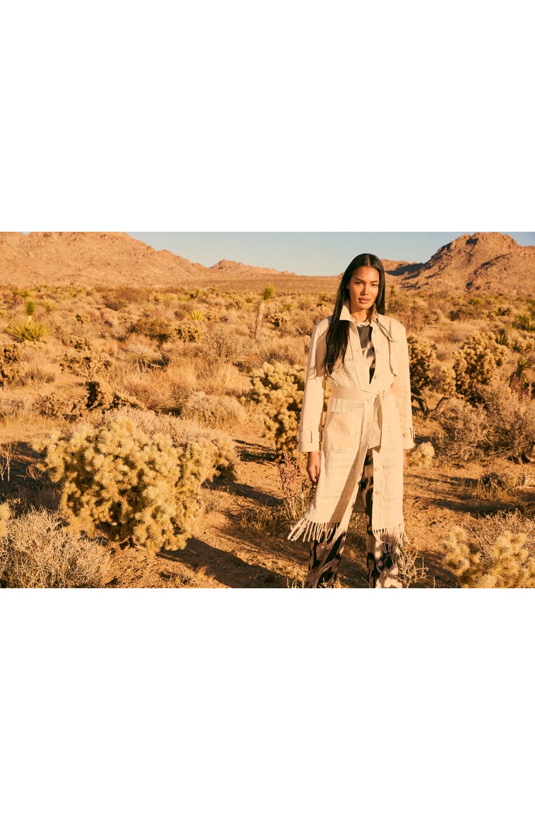 NIC+ZOE Mixed Media Fringe Knit Jacket, Alternate, color, Cream Multi