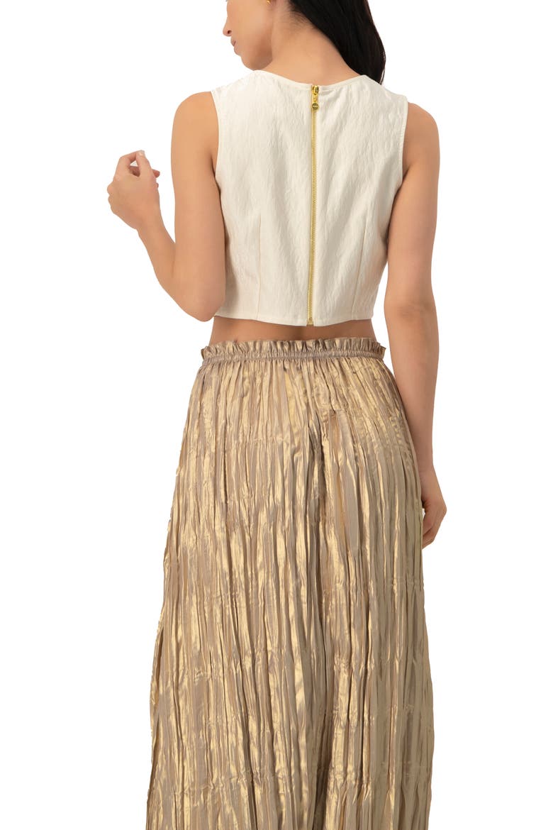 Cropped Sleeveless Top with Back Zip, Alternate, color, Natural