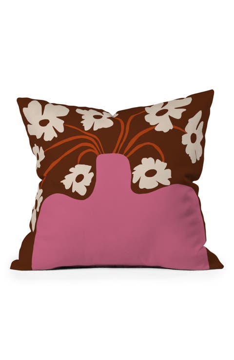 Flower Pot Square Throw Pillow