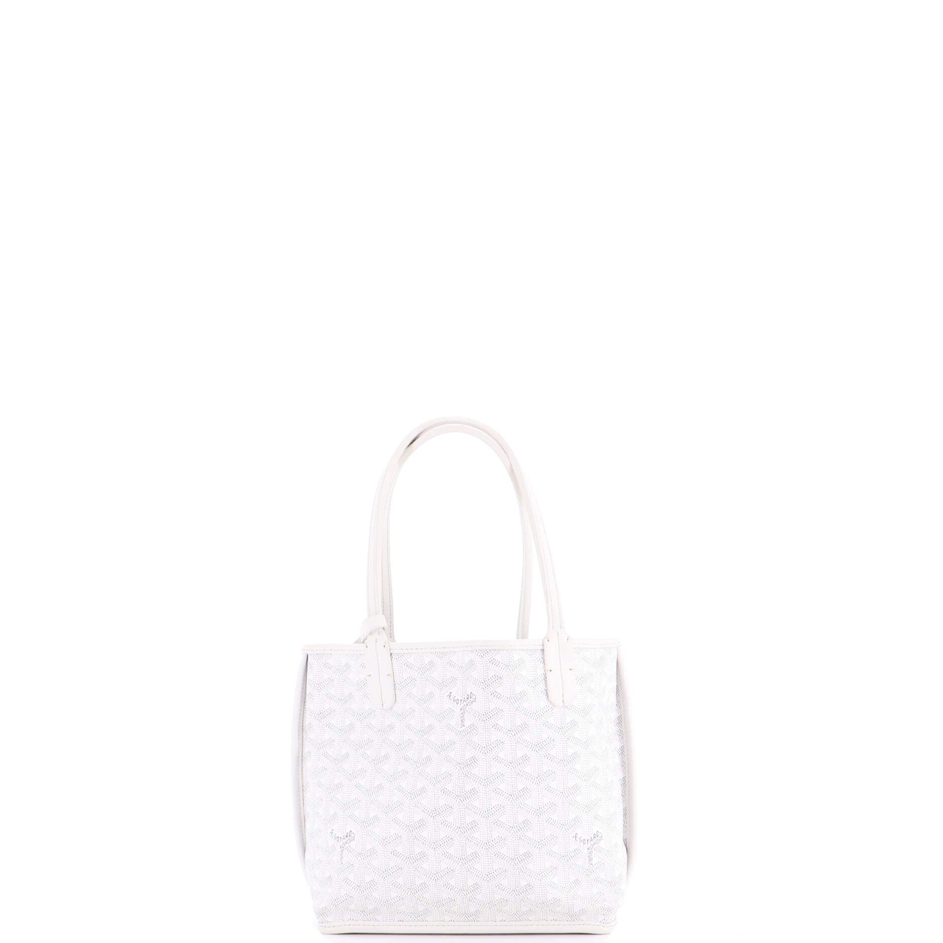Pre-Owned Goyard Anjou Reversible Tote Coated Canvas Mini, Alternate, color, White