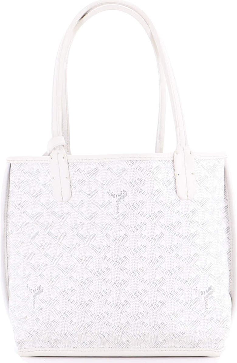 Pre-Owned Goyard Anjou Reversible Tote Coated Canvas Mini, Alternate, color, White