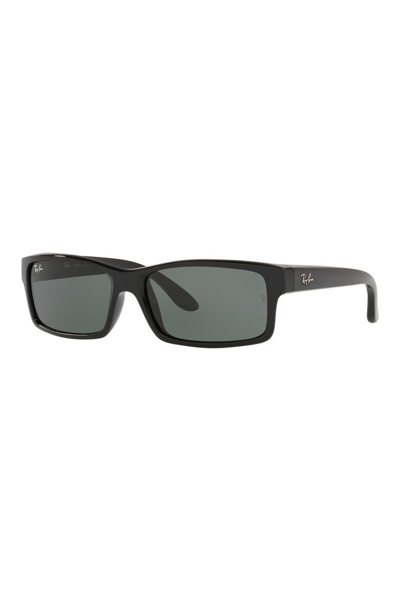 59mm Square Sunglasses, Alternate, color, BLACK