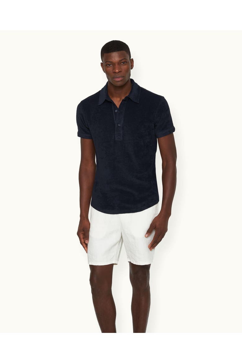 Sebastian Towelling Tailored-Fit Polo Shirt, Main, color, Night Iris