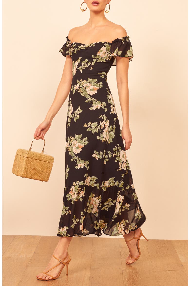 Butterfly Midi Dress, Alternate, color, ARIELLE