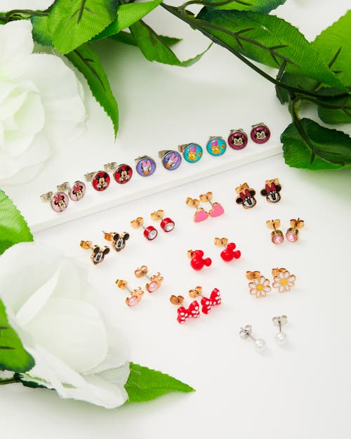 Disney Minnie Mouse & Friends Stud Earrings, Pack Of 16 Pairs In Multi
