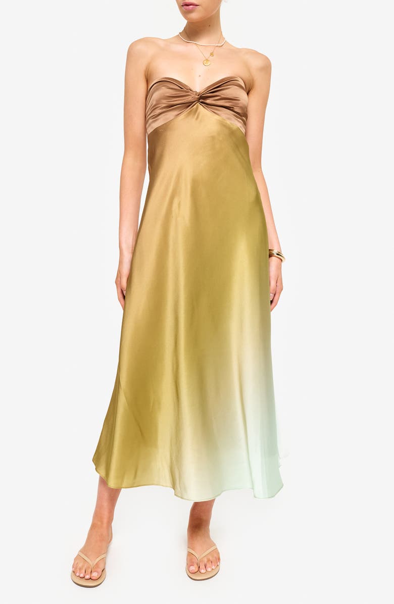 CAMI NYC Aveiro Strapless Silk Dress, Main, color,