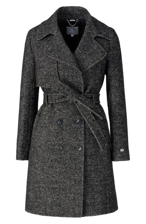 Soia & Kyo Fabianne Belted Wool Blend Coat In Black