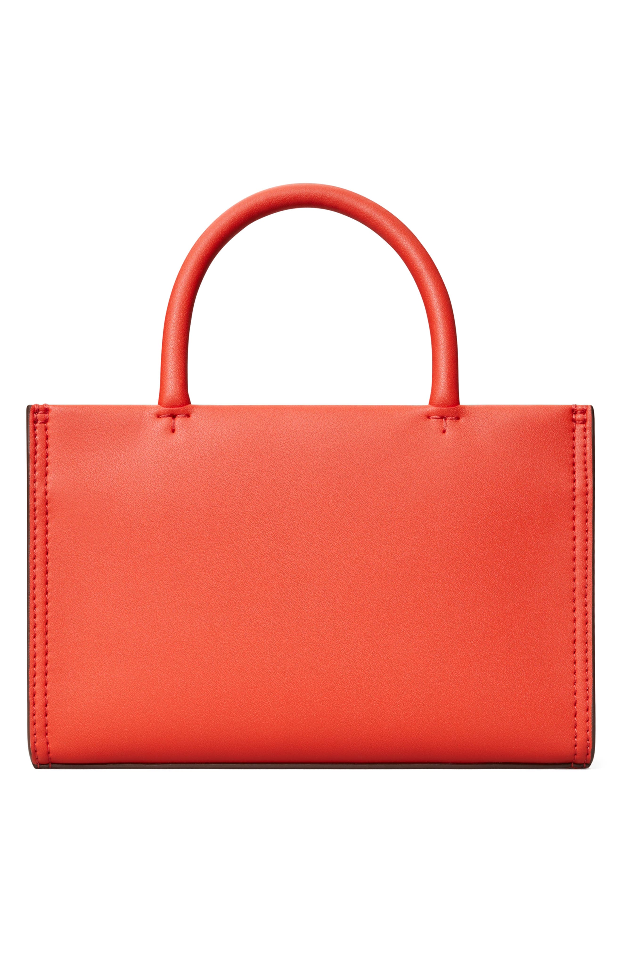 Tory Burch Mini Ella Bio Tote, Alternate, color, Poppy Red