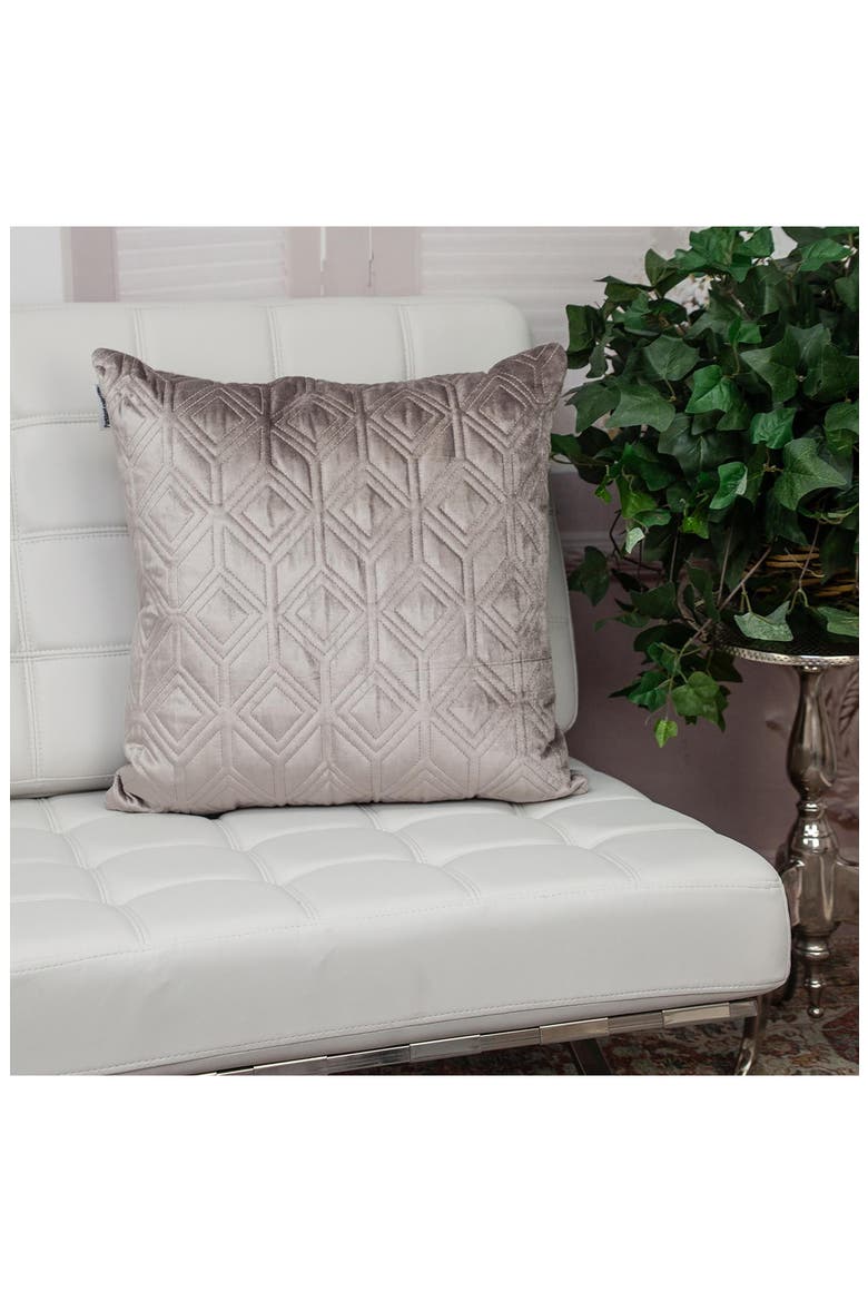 Tufted Velvet Throw Pillow, Alternate, color, TAUPE