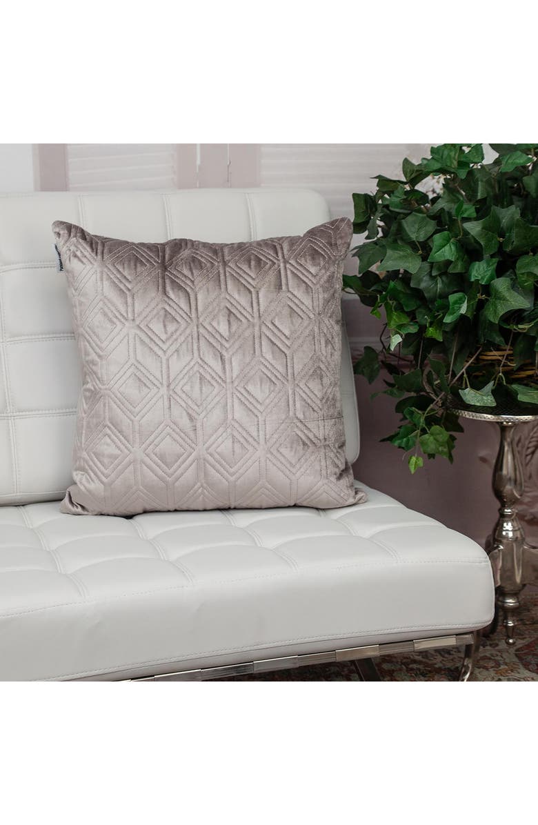 PARKLAND COLLECTION Tufted Velvet Throw Pillow, Alternate, color, Taupe