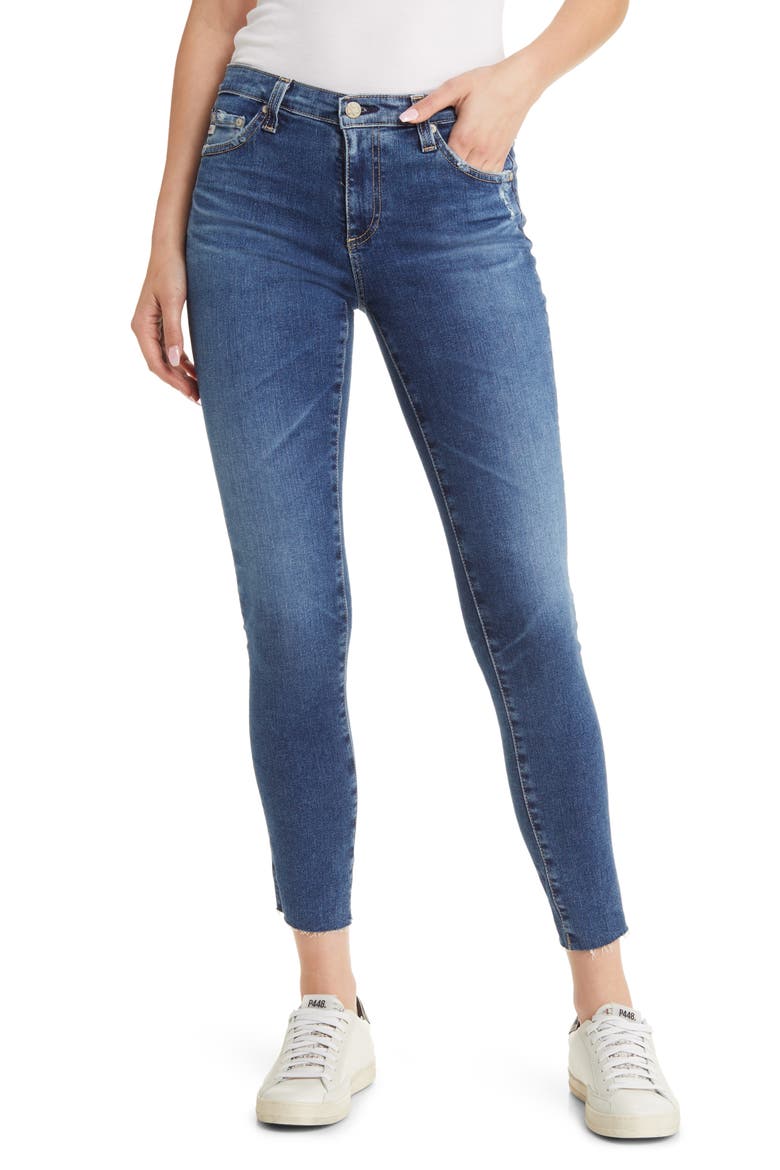 The Legging Raw Hem Ankle Skinny Jeans, Main, color, 12 YEARS BLUE DUST