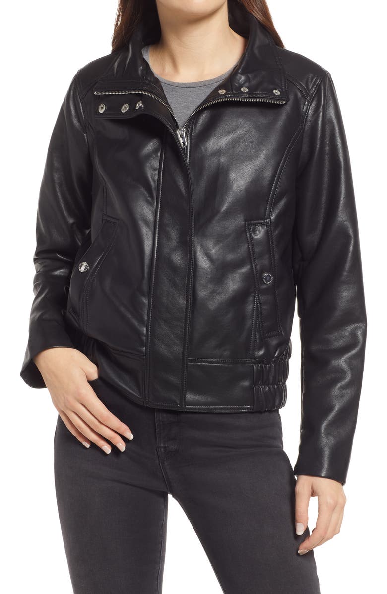 French Connection Faux Leather Jacket, Alternate, color,