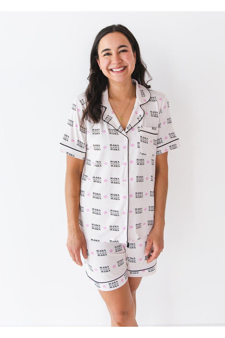 Women's Notch Collar Pajama Set | Mama, Main, color, Beige