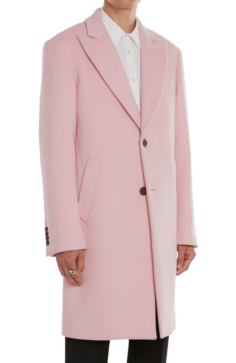 McQueen Peaked Lapel Wool Coat, Alternate, color,