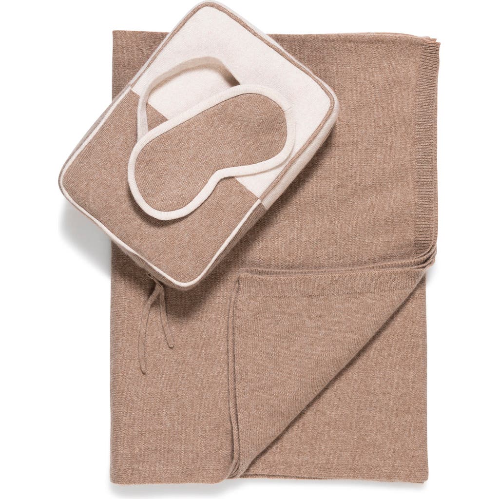 Sofia Cashmere Sophia Cashmere Colorblock Travel Set In Gold